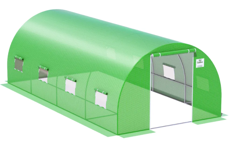 Теплица Cultivo ПЭ пленка 4 секции 3x6x2 м 18 м2 Зеленый (000756)