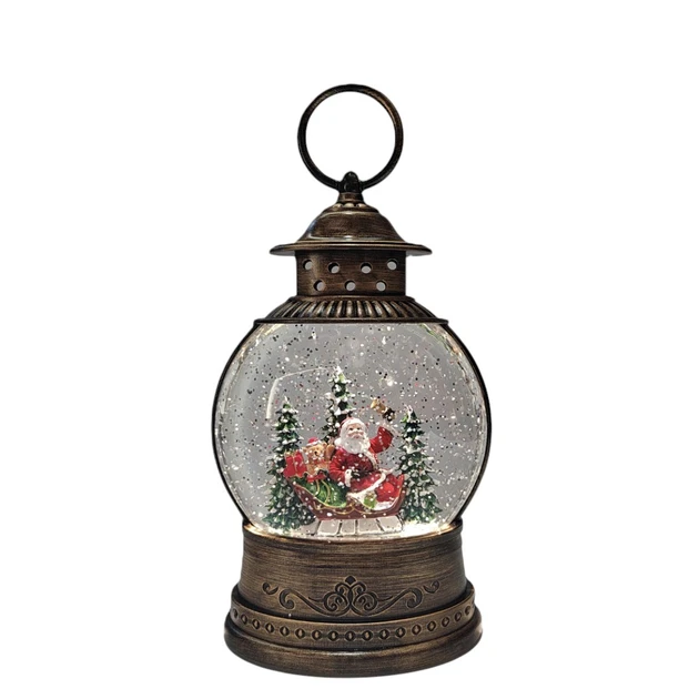 Ночник новогодний XMAS Санта на санях эффект снегопада 25 см (MX-00009619)