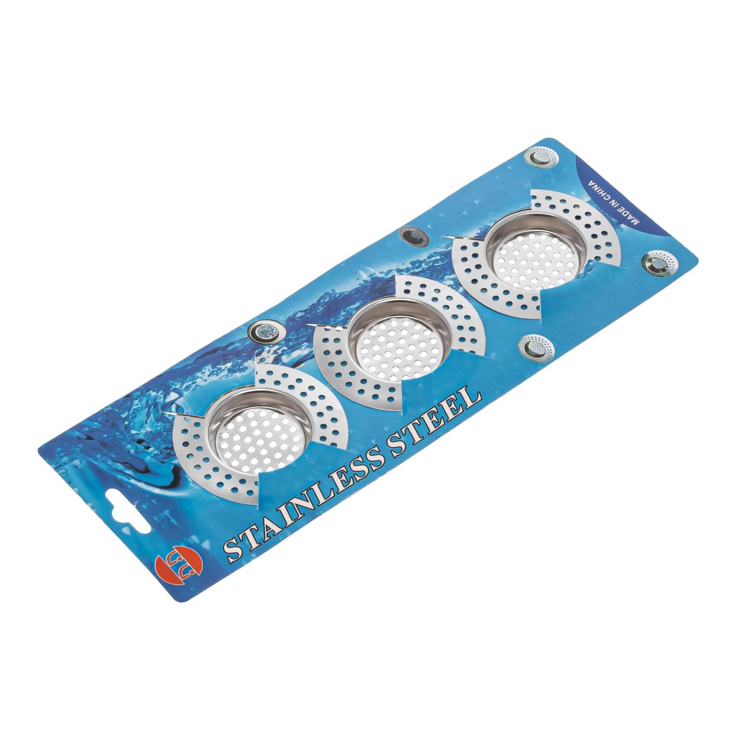 Сітка-фільтр для раковини з нержавіючої сталі фільтр проти засмічення набір з трьох Ø 7.4 см