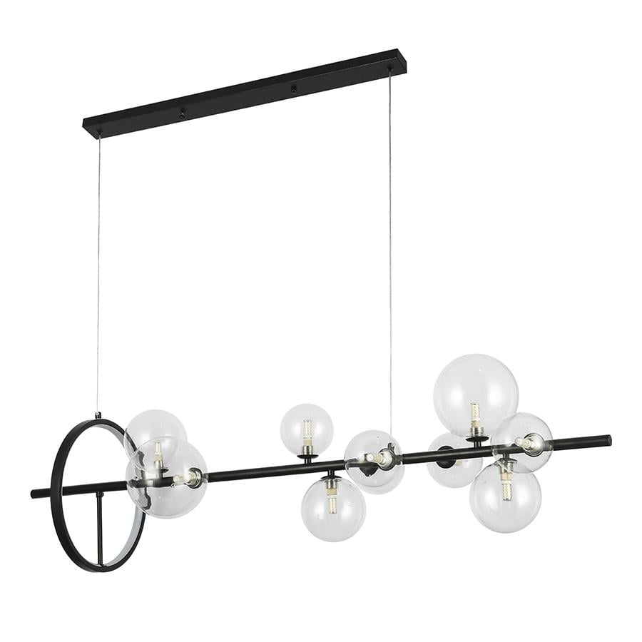Люстра молекула подвесная Light House LS-17132-10 BK/CL плафон прозрачный Черный