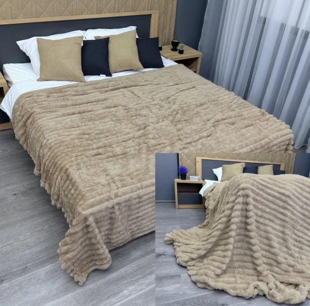 Покрывало на кровать VIP Шарпей плюш 200х230 см Бежевый (87-148) - фото 5 Покрывало на кровать VIP Шарпей плюш 200х230 см Бежевый (87-148) - фото 5