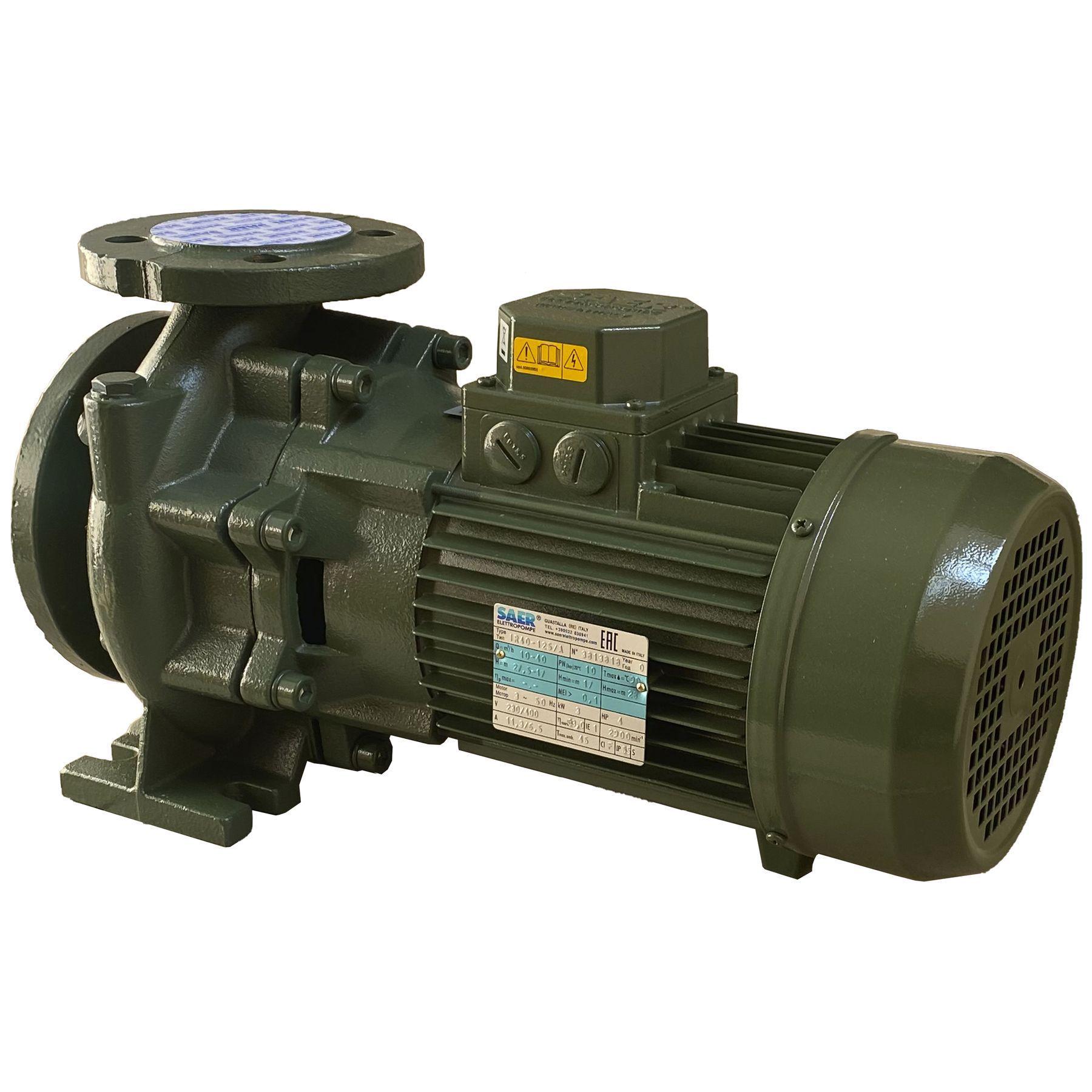 Насос моноблочный SAER Elettropompe IR 40-125A 3,0 кВт 40 м3/ч 27,5 м