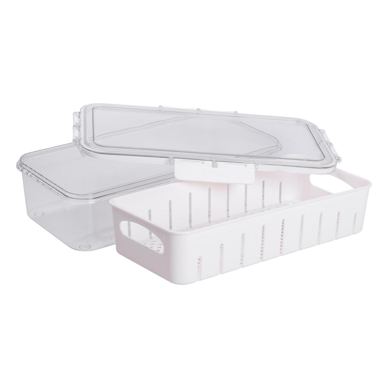 Контейнер для еды герметичный со съемной подставкой 2 л 31х16х7,5 см Белый (HP-27-12)