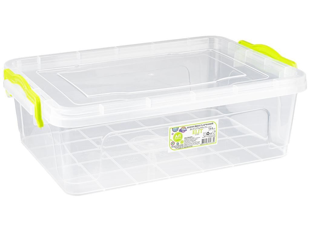 Контейнер пищевой Ал-Пластик Elit №05 плоский 7 л Прозрачный (MAP-70835)
