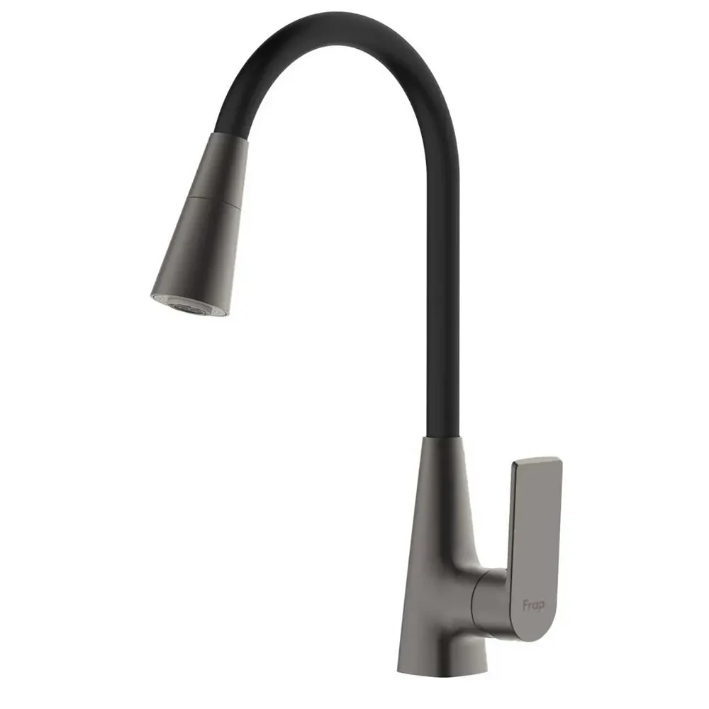 Смеситель для кухни Frap F4471-9 с силиконовым изливом Gun Grey (SE01056419)
