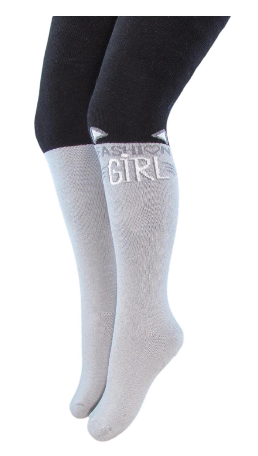 Колготки детские махровые Олми 1011м 086 fashion girl р. 22 140-146 см Серый (68409)