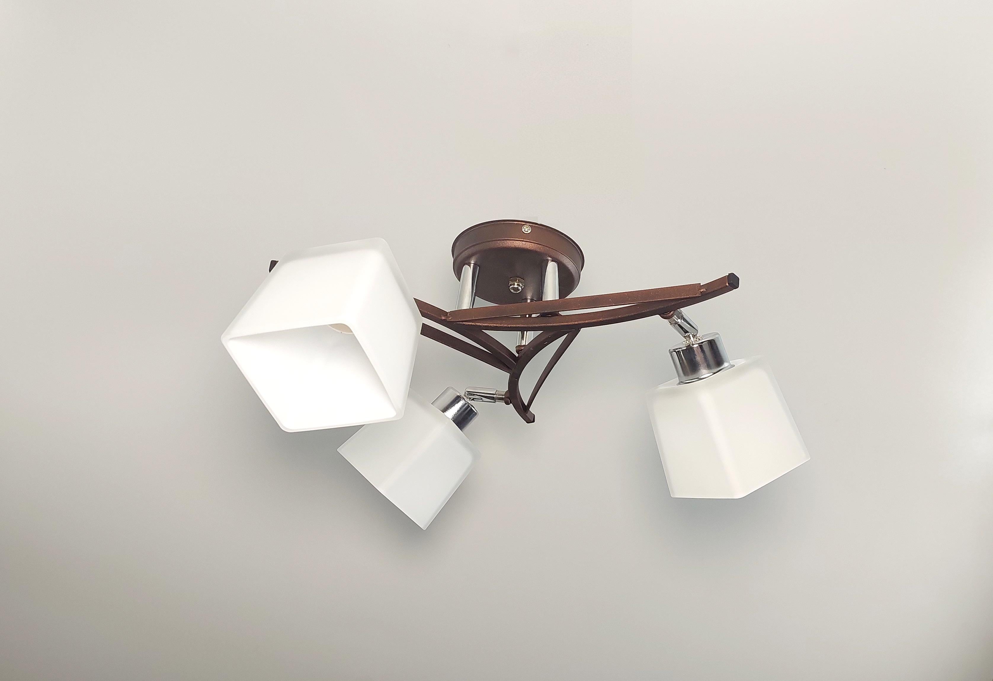 Потолочная люстра на 3 поворотных плафона Коричневый (5371/3)