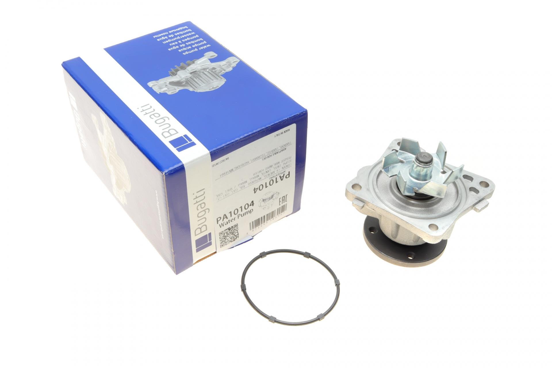 Помпа води Bugatti Mitsubishi Colt 1.1/1.3/1.5 04-12/Lancer VIII 1.5-1.6 08-/Citroen C4 1.6 12- R/B6 лоп PA10104 (25589103)