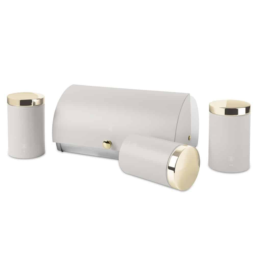 Набор хлебниц с тремя емкостями для продуктов Berlinger Haus Sahara Collection BH-6739 нержавеющая сталь Кремовый