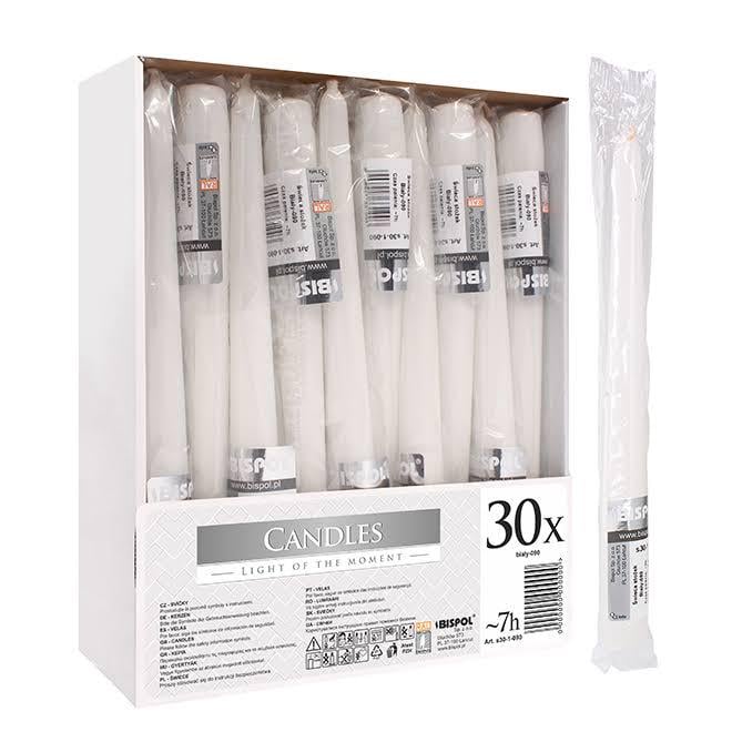 Свечка конусная Bispol 24,5 см Белый (27158) Свечка конусная Bispol 24,5 см Белый (27158)