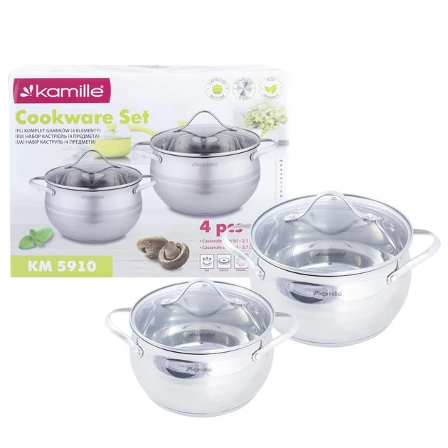 Набор кастрюль Kamille из нержавеющей стали 4 пр. (KM-5910)