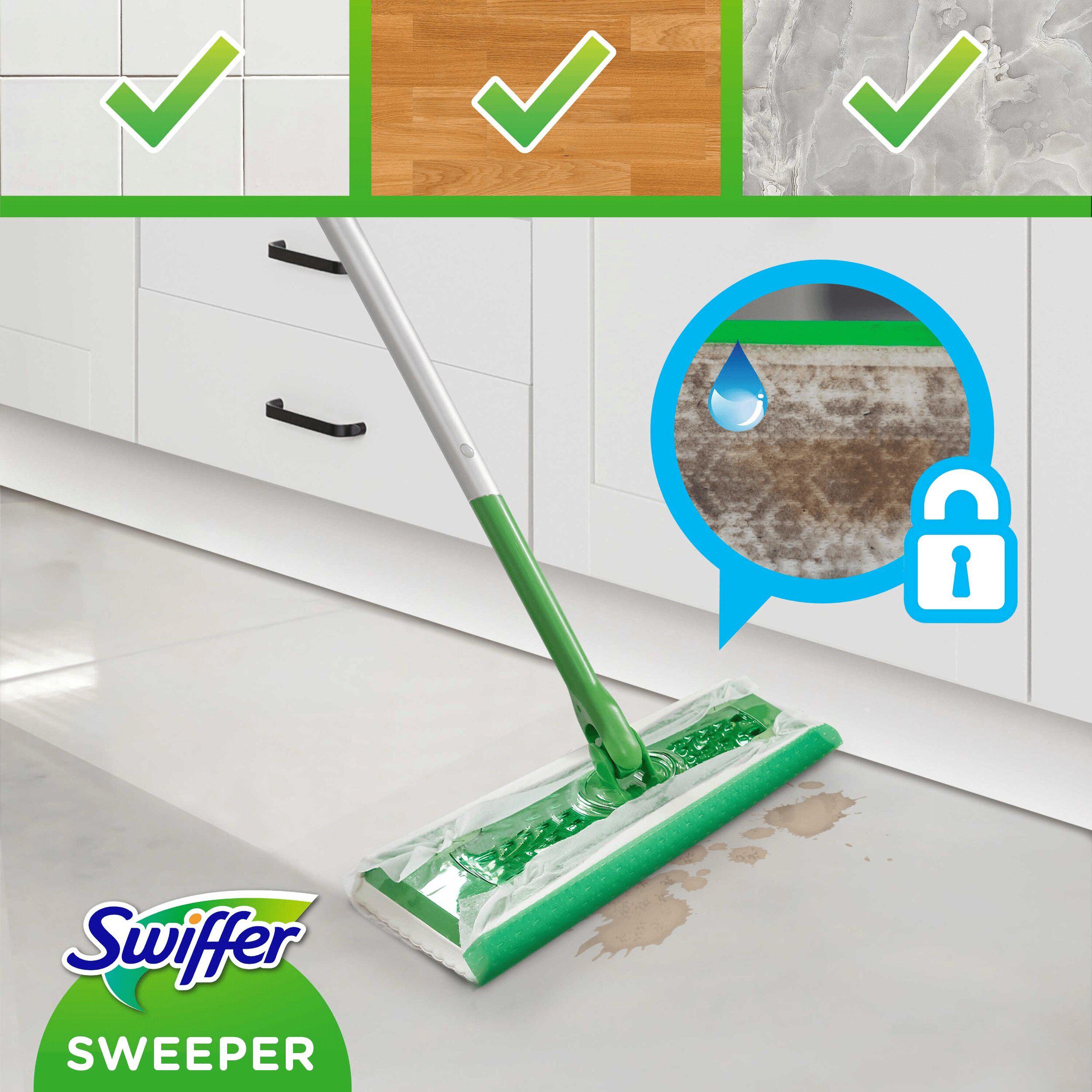 Набор для мытья полов Swiffer Traps&Locks со шваброй и салфетками Салатовый/Белый - фото 5