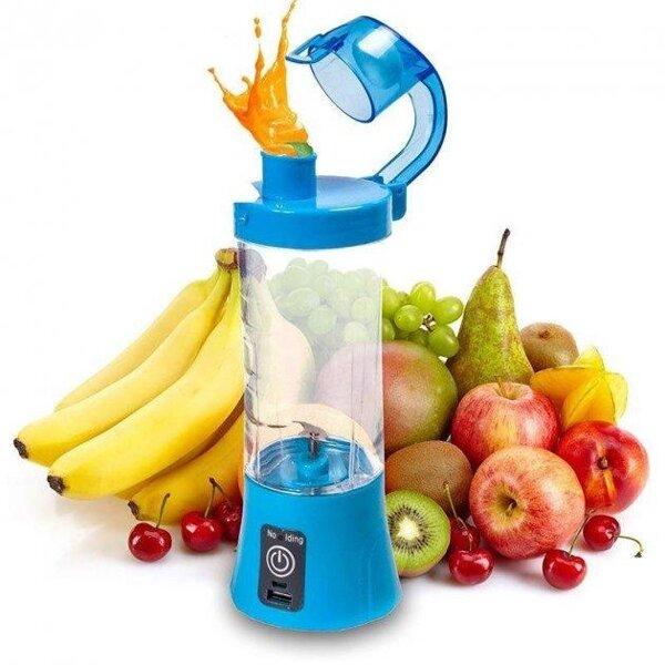 Блендер з поїлкою Juice Smart Cup Fruits QL-602 USB 2 ножа Блакитний (1037) - фото 3