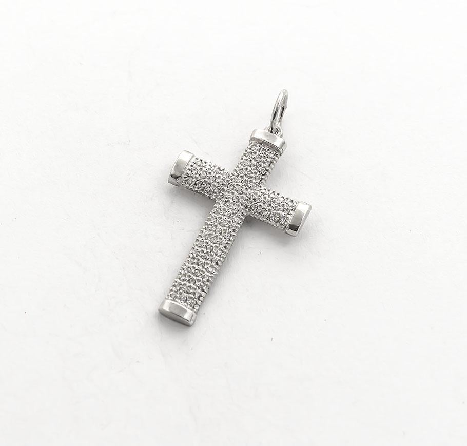 Кулон крест Maxi Silver 6885 с камнями (86885)