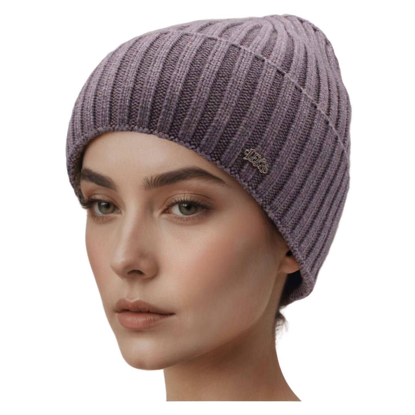 Шапка женская с отворотом Leks АЛЕГРО шерстяная универсальный Темно-серый (295325)