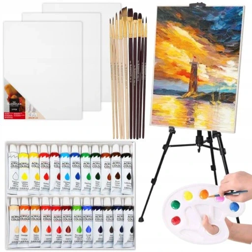 Набір для живопису художній мольберт/фарби/полотно для дітей Набір для живопису художній мольберт/фарби/полотно для дітей