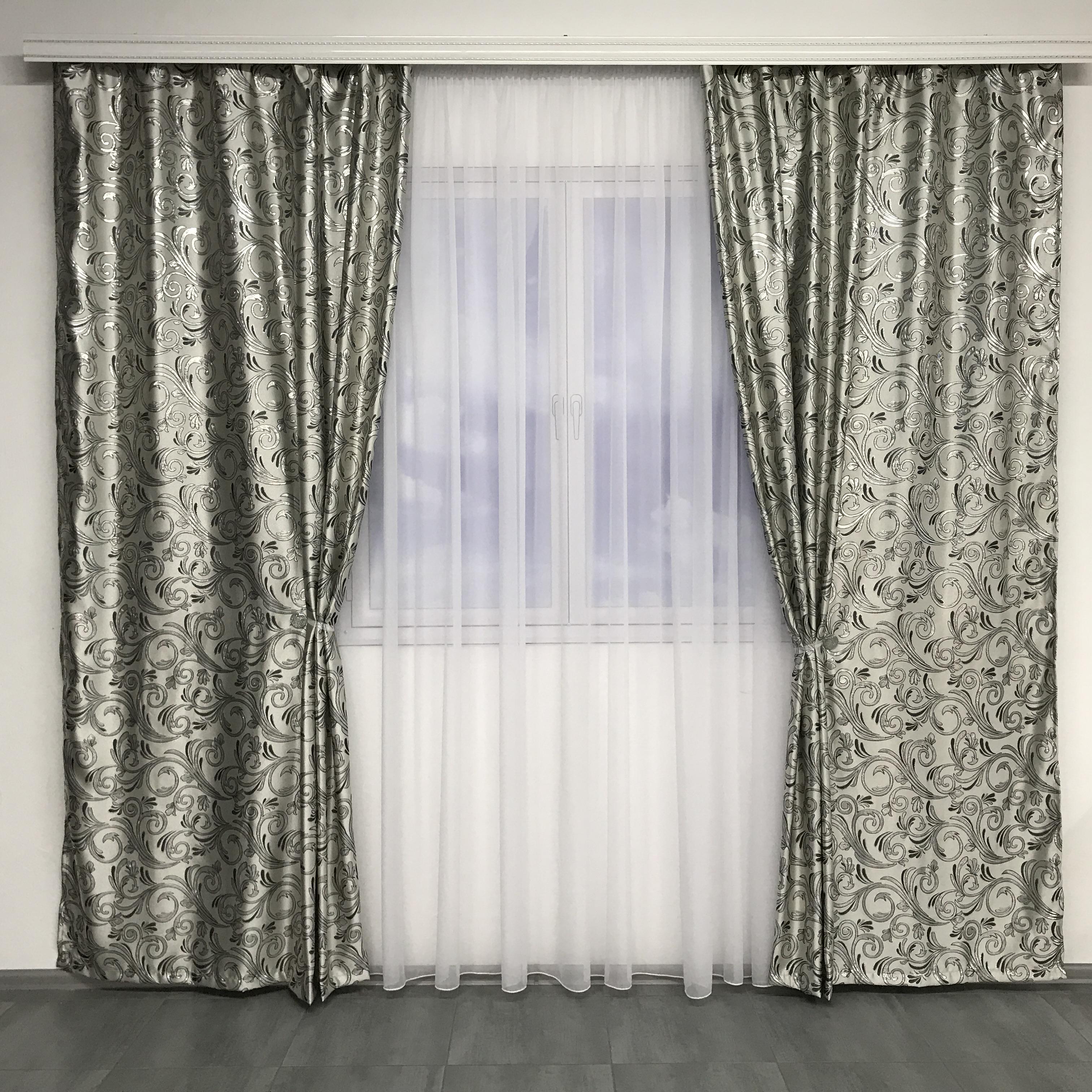 Шторы жаккардовые 150x270 см ALBO 2 шт. Серый (SH-D15-29)