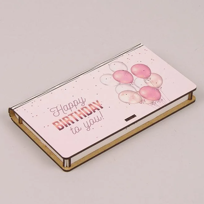 Конверт деревянный Flora Happy Birthday to you (30967)