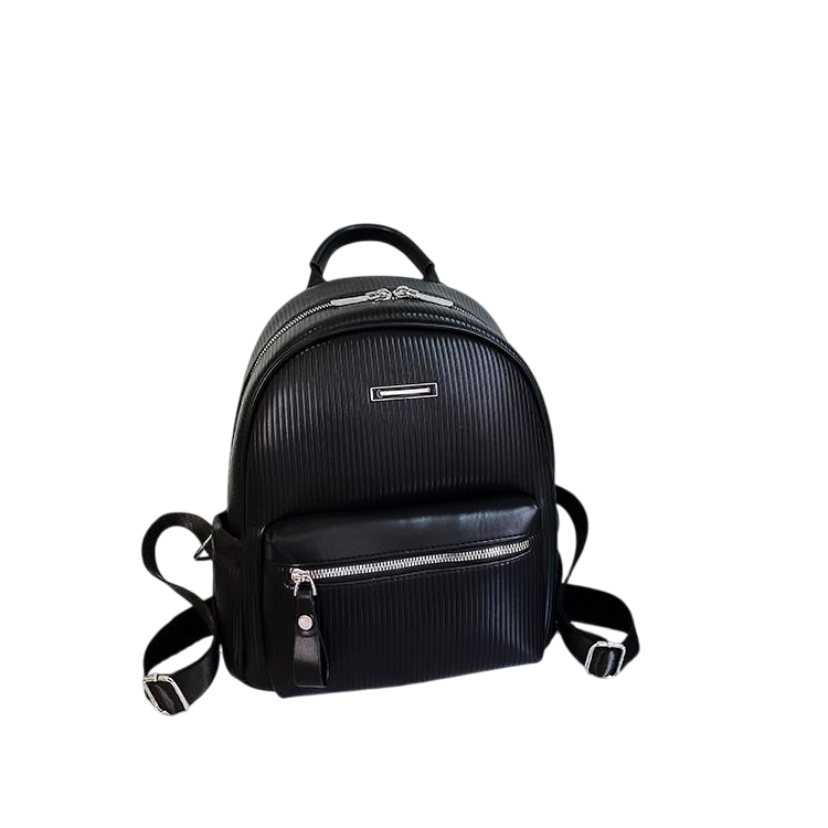 Городские рюкзаки женский декорированный полосками Черный (2358846965)