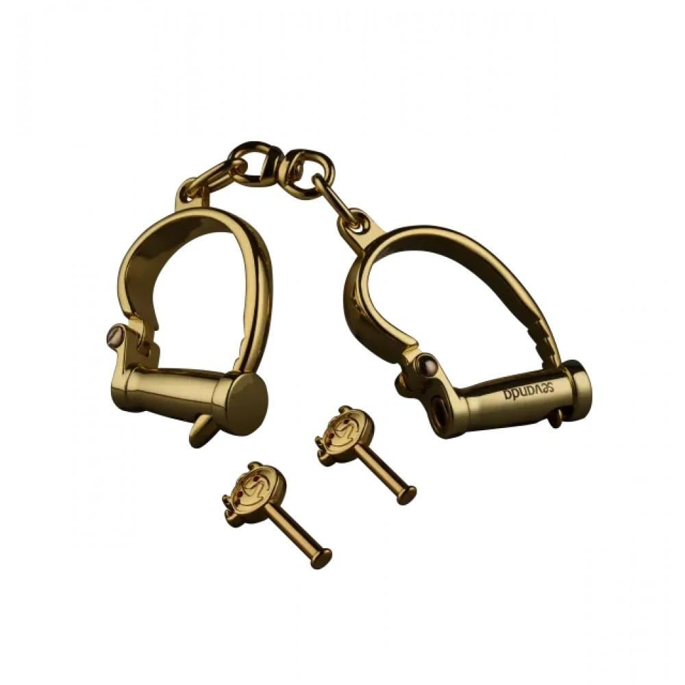 Наручники LOCKINK с короткой цепочкой металлические Золотистый (2179381749)