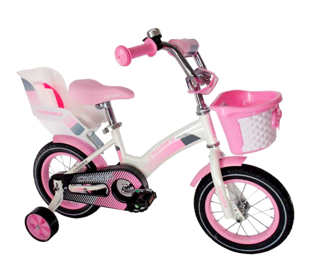 Дитячий велосипед Crosser Kids Bike 14" з ножними гальмами Рожевый