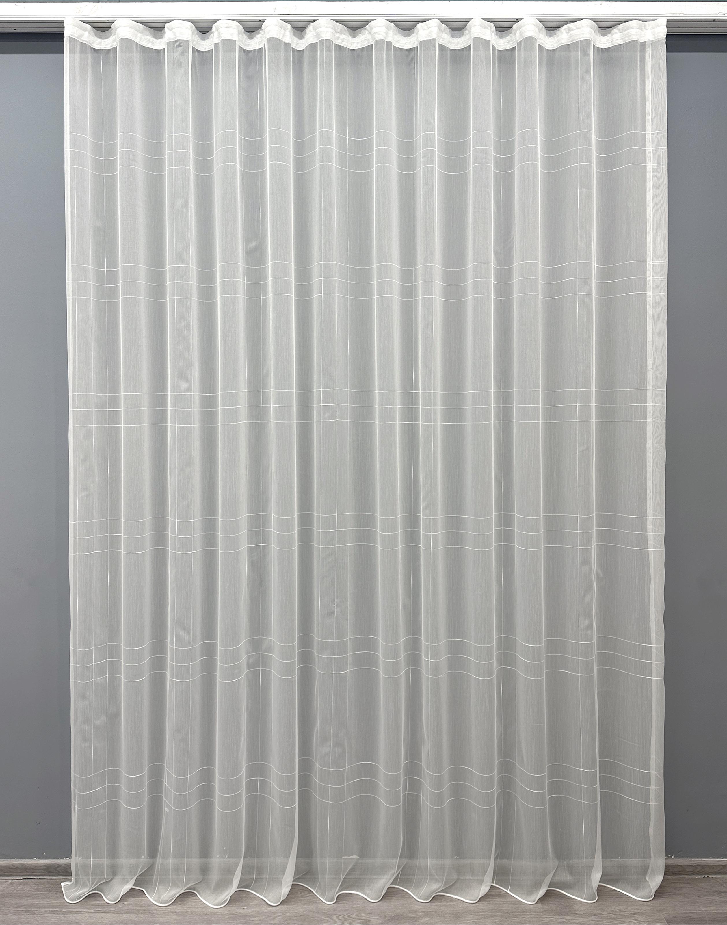 Тюль VR-Textil 1616т Бамбук у клітку 300х270 см Молочний/Білий (42-0581)