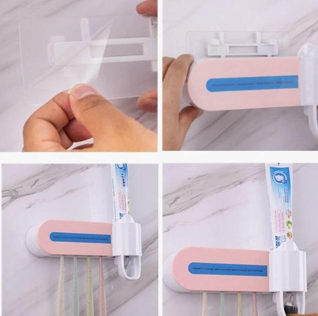 Стерелізатор зубних щіток з диспенсером пасти Toothbrush sterilizer holder LY-575 P - фото 4