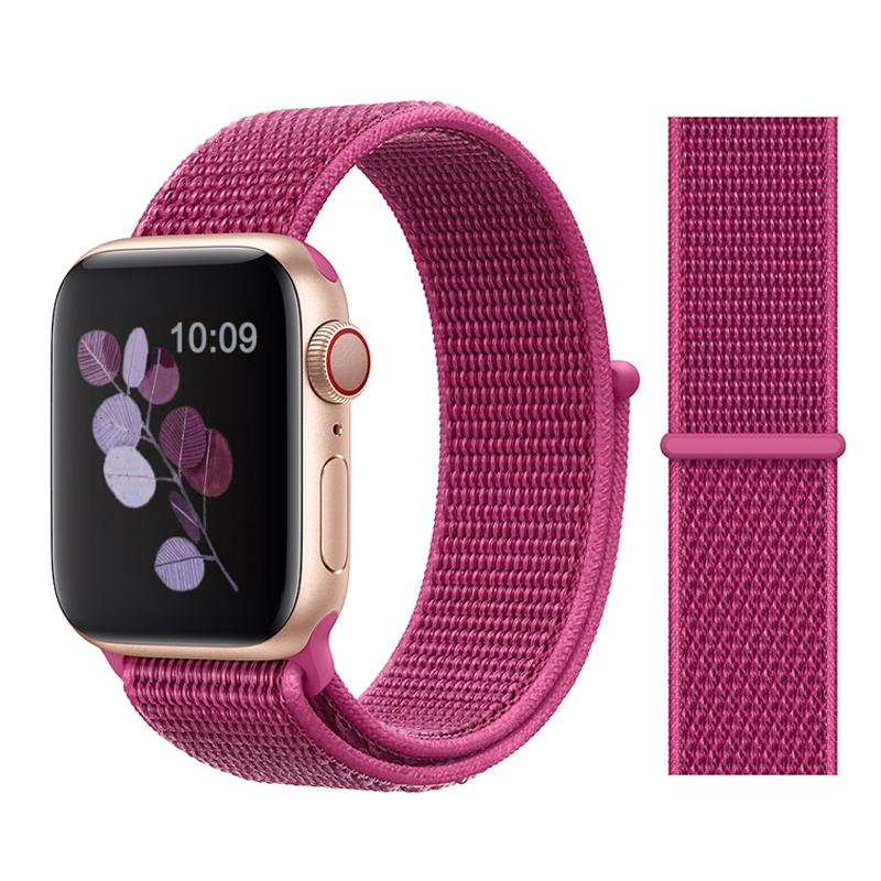 Ремешок нейлоновый Sport Loop Band для Apple Watch 42/44/45 мм Series SE/7/6/5/4/3/2/1 №47 Pomegranate - фото 2