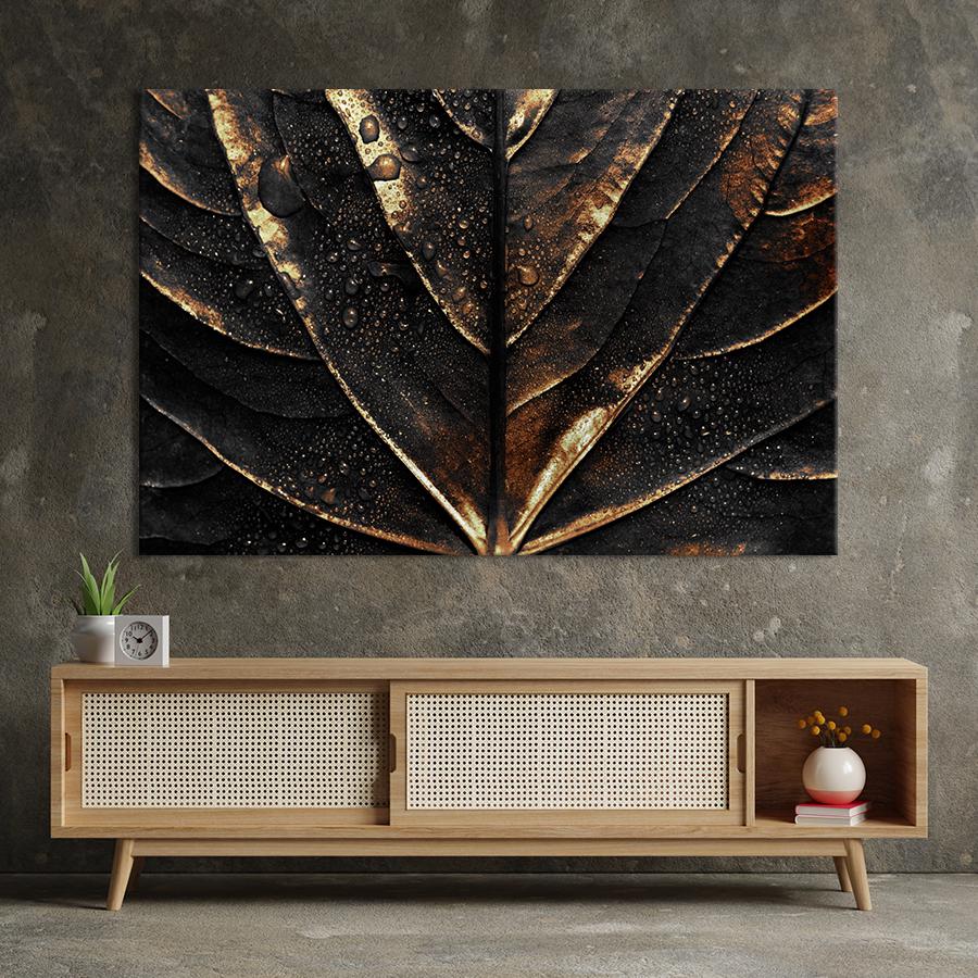 Настенний декор Чёрный листок 80x54 см (2008-1)