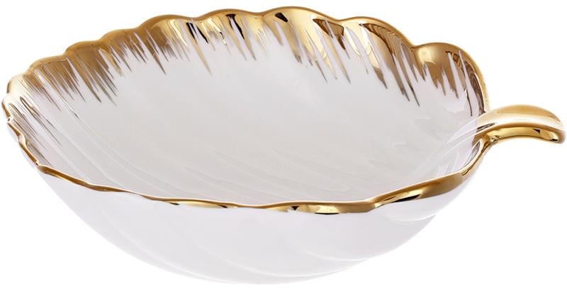 Салатники фарфоровые Gold Luxury Золотое Лист 2 шт.20x17 см