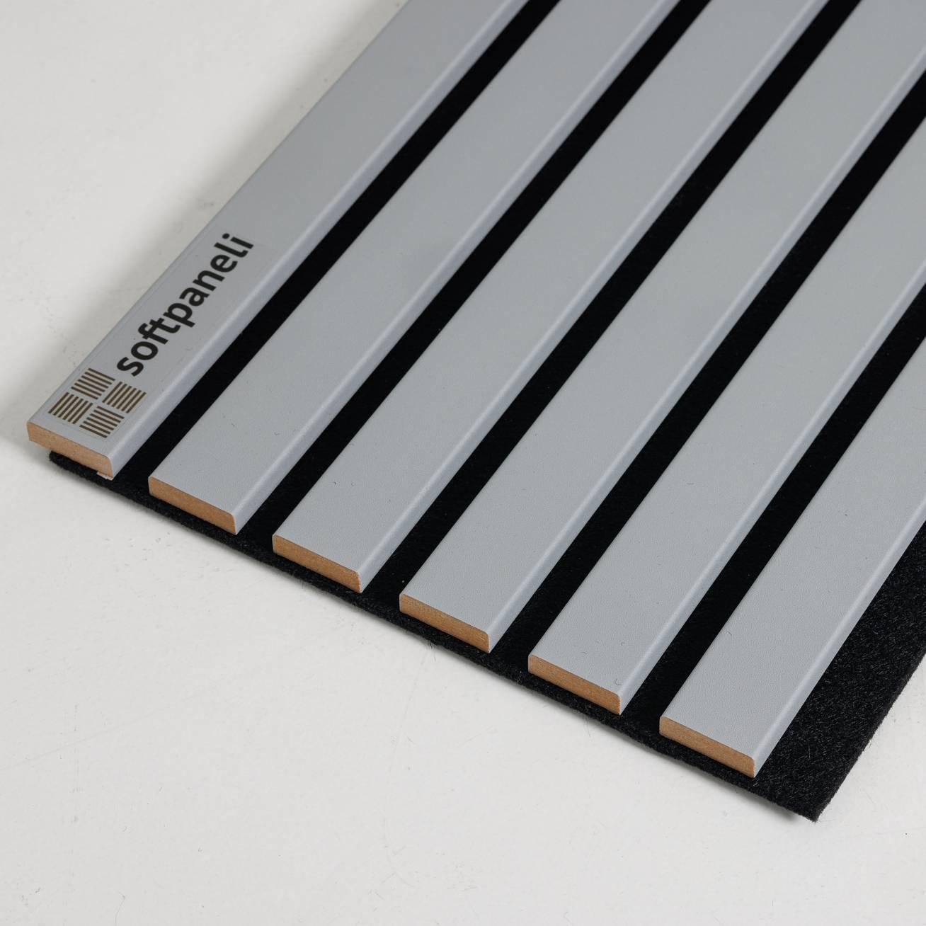 Панель стеновая 3D softpaneli реечная акустическая 2800х295х17 мм Серый - фото 1 Панель стеновая 3D softpaneli реечная акустическая 2800х295х17 мм Серый - фото 1