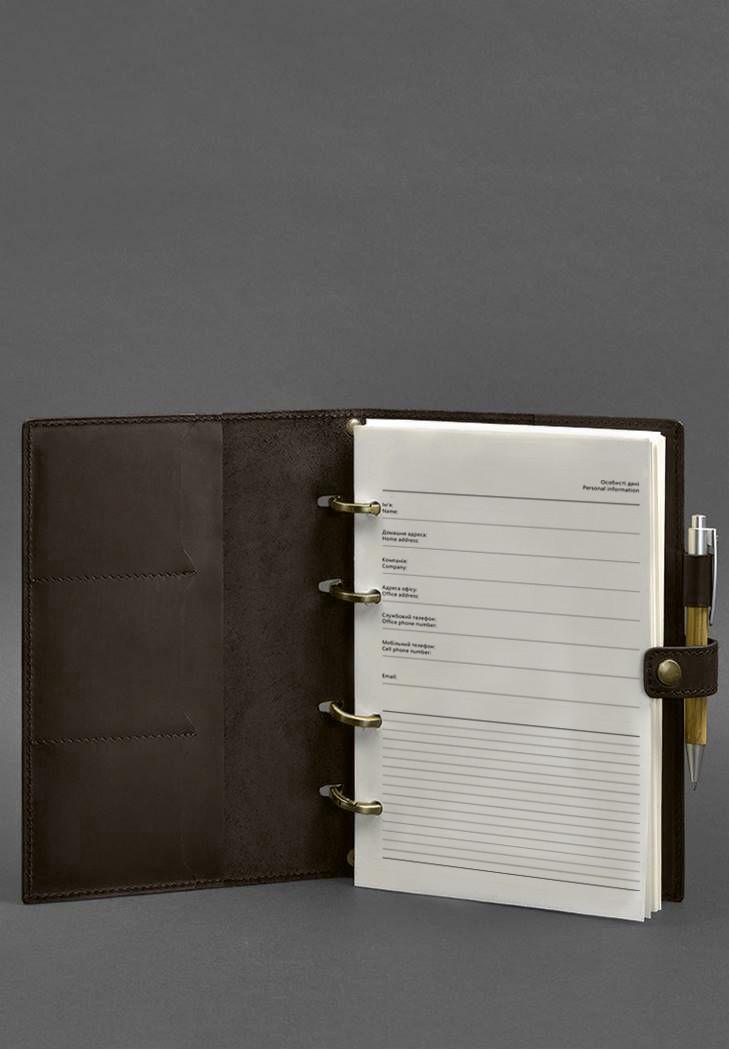 Блокнот шкіряний із датованим блоком Софт-бук 9.1 Crazy Horse Темно-коричневий (A-027494) - фото 5 Блокнот шкіряний із датованим блоком Софт-бук 9.1 Crazy Horse Темно-коричневий (A-027494) - фото 5