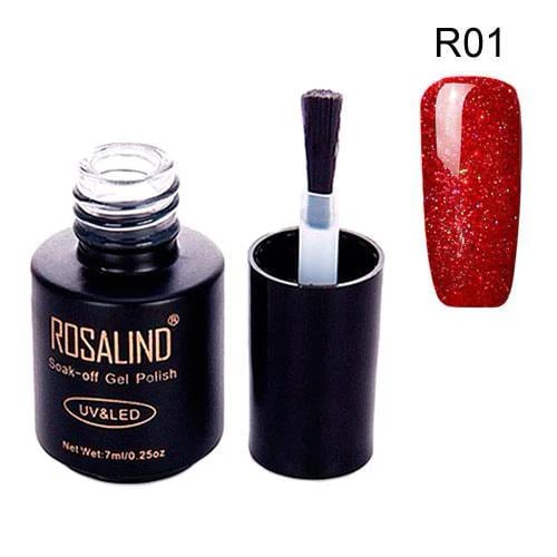 Гель-лак для ногтей маникюра Rosalind 7 мл шимер для UV LED R01 Red (357967)