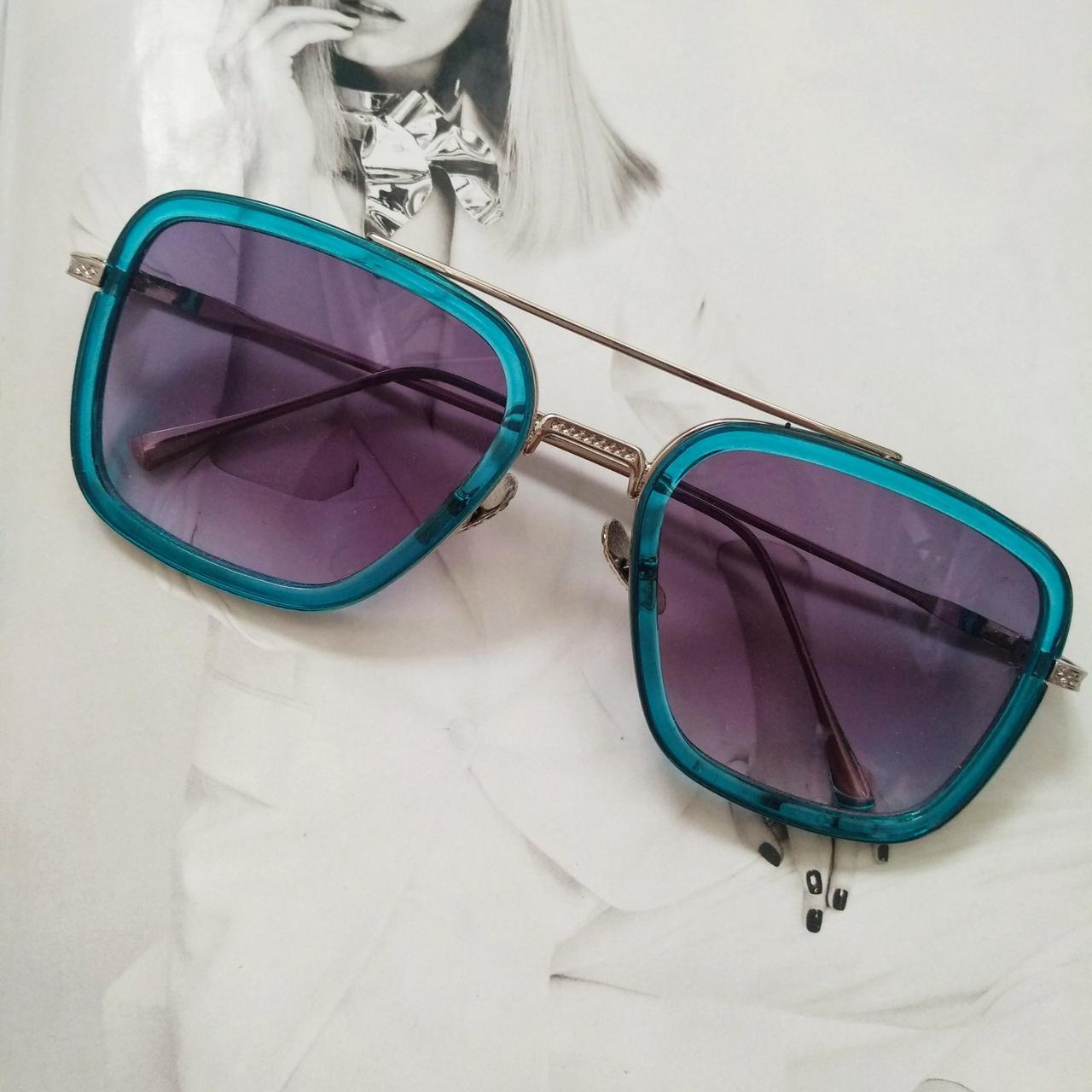 Солнцезащитные очки Тони Старка имиджевые Синий с фиолетовым
