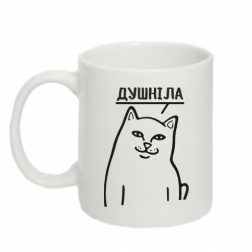 Чашка керамическая Кот "Душніла" 320 мл Белый (14711553-1-188174)