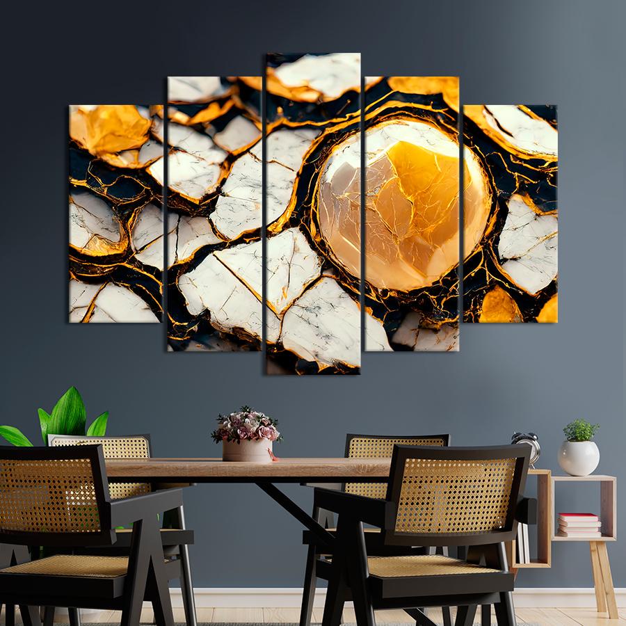 Картина на полотні Абстракція золоте око білої змії 137x85 см (V149-5_L)