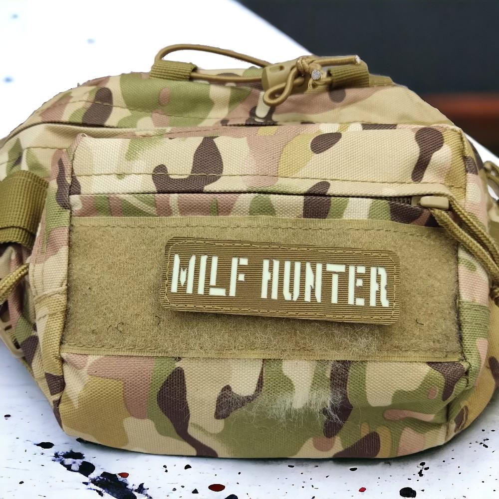 Патч-шеврон Milf Hunter светящийся Laser Cut Койот (17711740) - фото 3