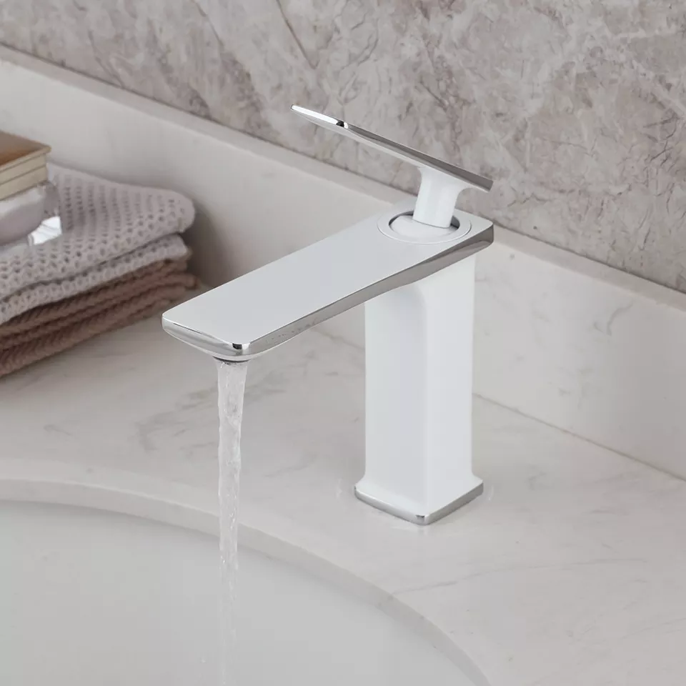 Змішувач дизайнерський у ванну для раковини одноважільний з латуні Білий - фото 5 Змішувач дизайнерський у ванну для раковини одноважільний з латуні Білий - фото 5