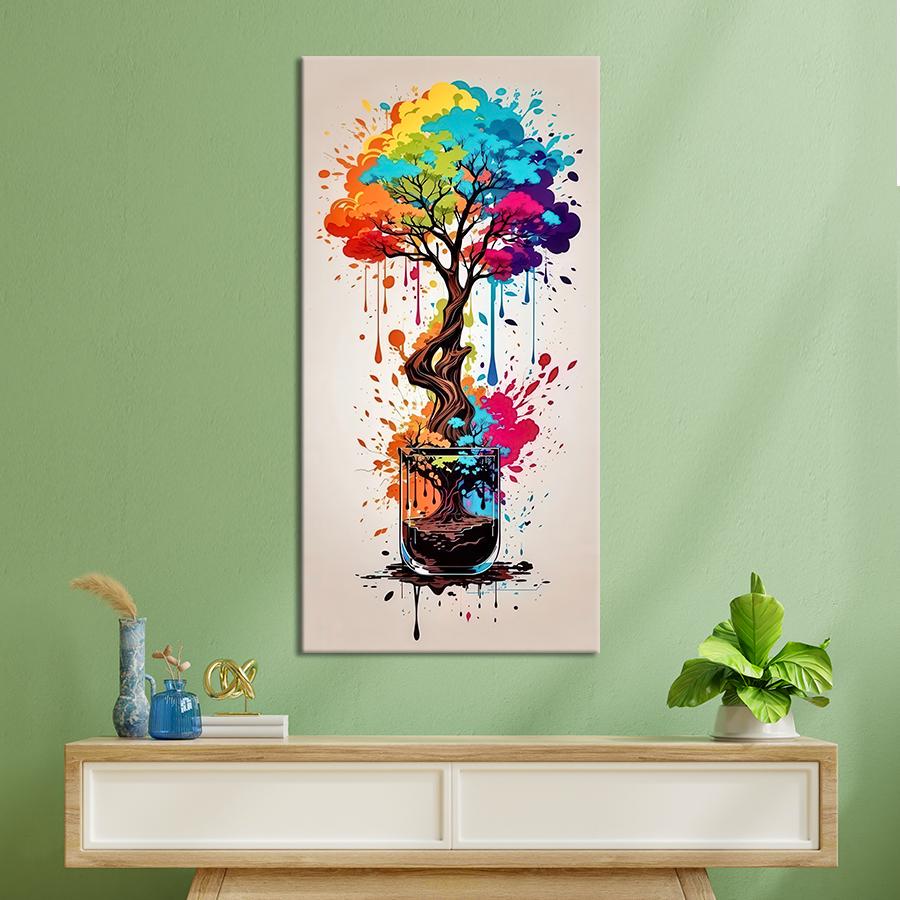 Картина на полотні Яскраве абстрактне дерево 80x40 см (109VP_L) - фото 2