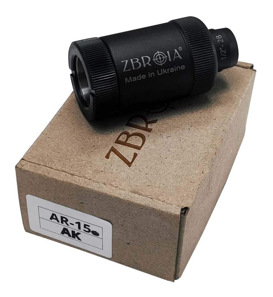 Пламегаситель Zbroia для AР-15 калибр 5,56 резьба 1/2"-28 (050861) - фото 7 Пламегаситель Zbroia для AР-15 калибр 5,56 резьба 1/2"-28 (050861) - фото 7