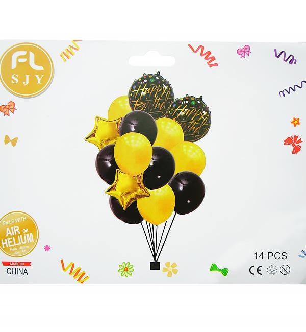 Воздушные шары "HB Gold&Black" 14 шт. (30116)