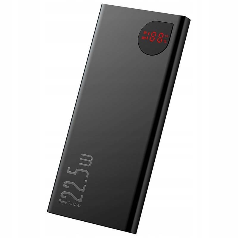 Повербанк Baseus Adaman Metal Digital Display 10000 mAh 22,5W 2021 Overseas Edition Black (PPAD070001)