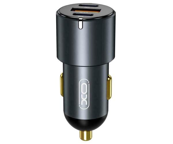Зарядное устройство автомобильное Xo CC45 USB QC3.0 3A Type-C PD 60W cable Type-C to Lightning Black