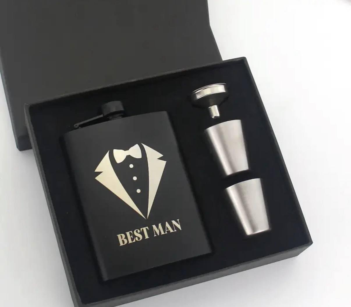 Набір фляга/стопки/лійка Best man 4 в 1 Чорний (НР051582)