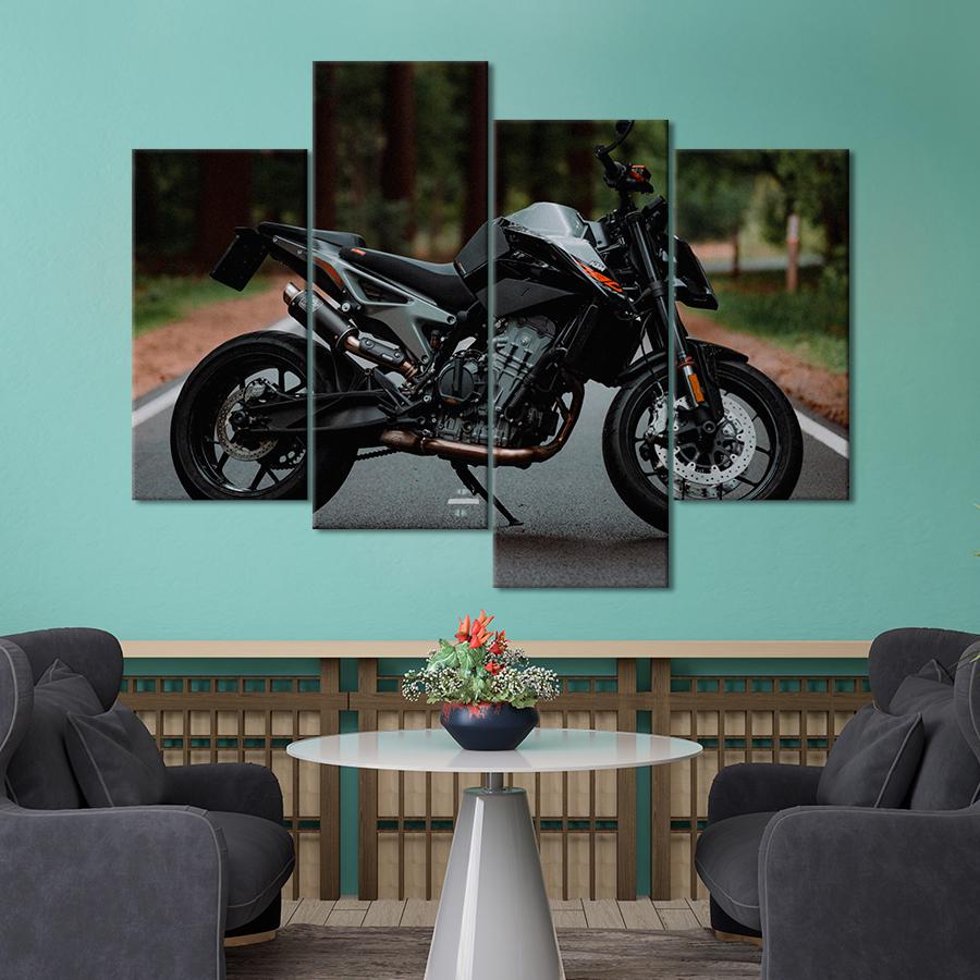 Картина Автомобиль Мотоцикл KTM 790 Duke в чёрном цвете 129x90 см (A1184-4)