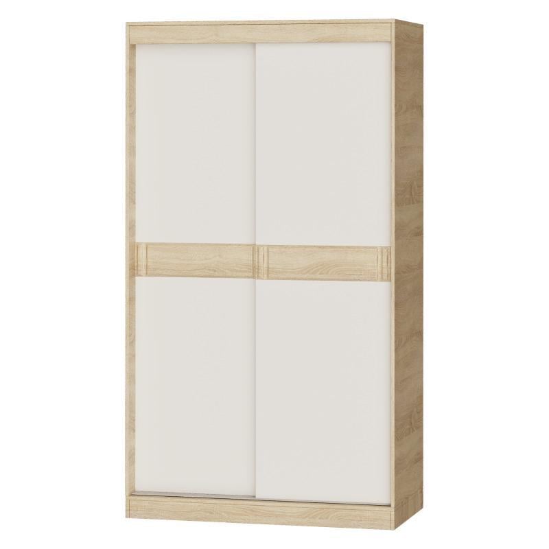 Шкаф-купе 1200 1200х2170х600 Эверест Соната из ЛДСП двухдверный Дуб Сонома/Белый