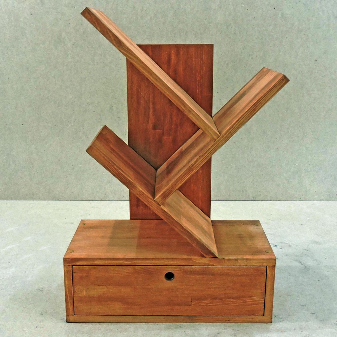 Полка книжная настольная из дерева Амазон Охра (КПА-017004)