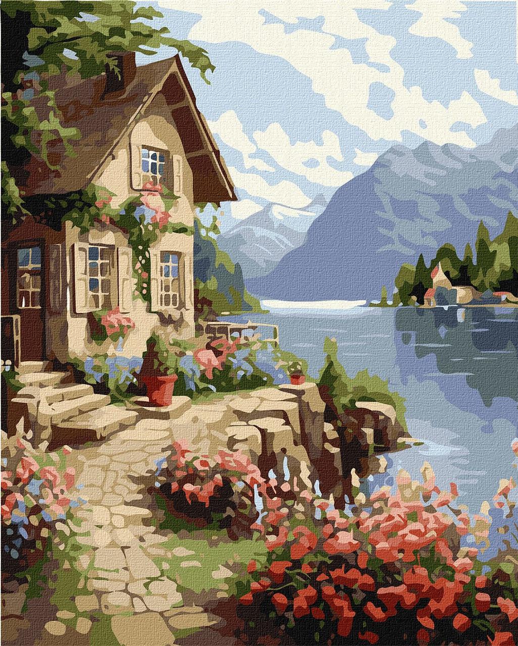 Картина по номерам Ідейка Домик садовницы KHO6326 холст на подрамнике 40х50 см (1973973562)