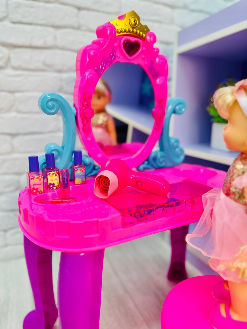Детское игрушечное трюмо для девочки с зеркалом/стульком/аксессуарами (2793280119) - фото 2 Детское игрушечное трюмо для девочки с зеркалом/стульком/аксессуарами (2793280119) - фото 2