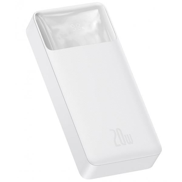 Повербанк BASEUS Bipow 20000 mAh 2хUSB/Type-C 20W Q40 PPBD20K White (DR012227) - фото 2